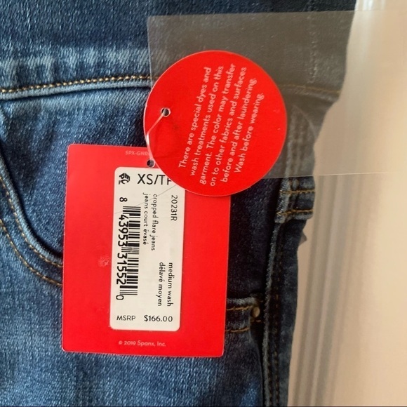 Spanx Cropped Flare Jeans Medium Wash - Picture 7 of 8